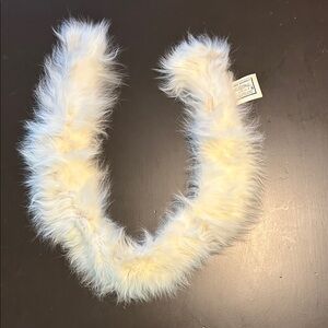 Fluffy White Faux Fur Scarf